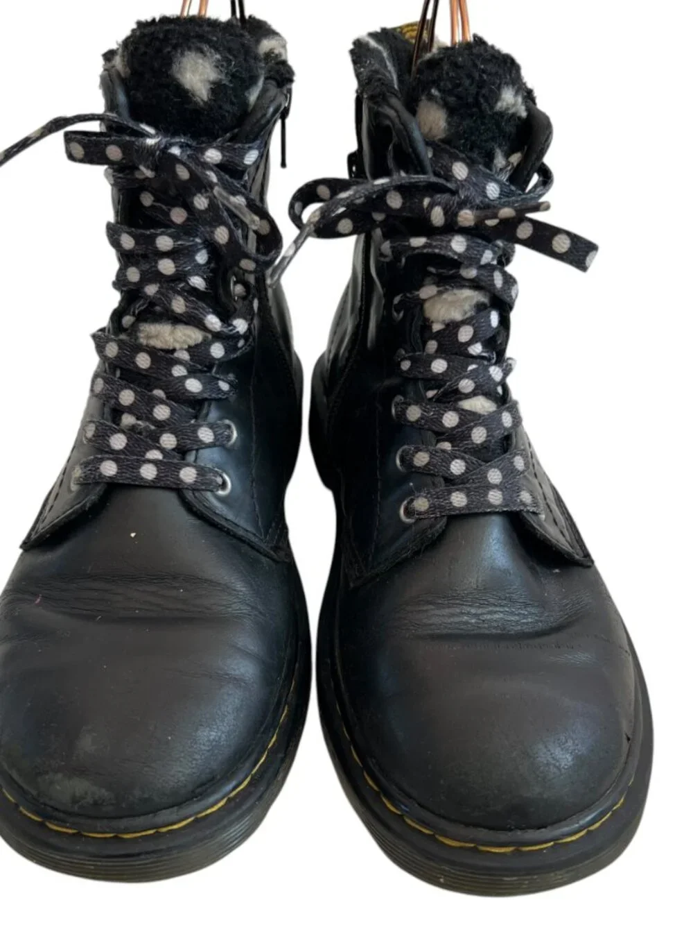 Dr Martens boots Youth 1460 Serena Faux Fur Lined Leather Lace Up black size 5